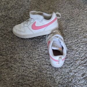 Nike White and Pink Low-Top Sneakers